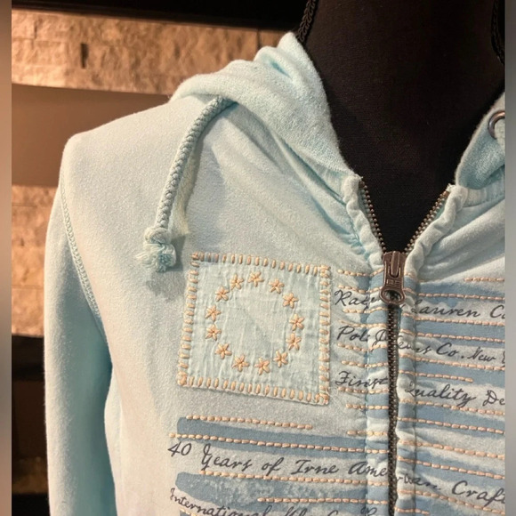 Polo Jeans Company RL size Large light green hoodie - Picture 3 of 7